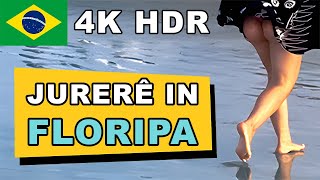 🇧🇷 4K HDR beach walk on BEAUTIFUL Jurerê In famous luxury neighborhood in Floripa, Brazil UHD Part 1