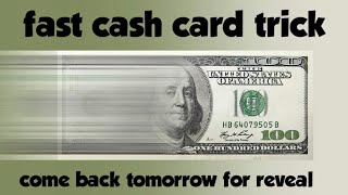 How to make money FAST! fast cash card trick