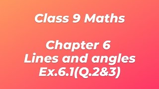 Class 9 Maths ||Chapter 6 |Lines and Angles| Ex.6.1(Q.2&3) | NCERT