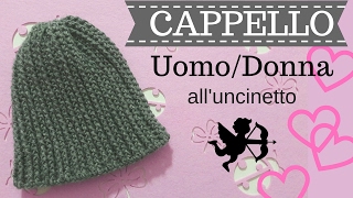 Cappello UOMO/DONNA all'uncinetto - Punto a rilievo davanti e indietro