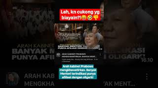 Arah kabinet Prabowo mengkhawatirkan. Banyak Menteri terindikasi punya afiliasi dg oligarki #shorts