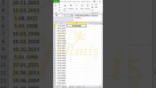 #Excel Metneçevir ile Tarih