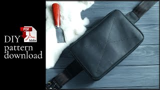 Making a leather waist bag | PDF pattern | DIY leather bag | Tutorial | Template