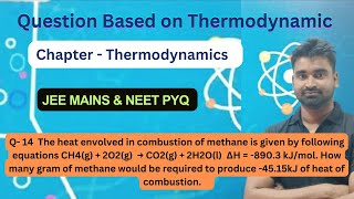 Thermodynamic combustion of Methane PYQ by Pradeep Sir