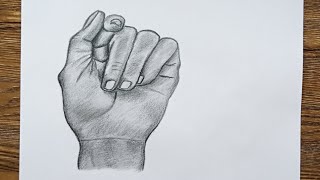 How to draw hand/hands easy for beginners Hand drawing easy step by step tutorial with pencil.