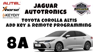 TOYOTA COROLLA 8A ADD KEY AND REMOTE PROGRAMMING BY XHORSE -KEYDIY & AUTEL IM608 #autel #xhorse #kd