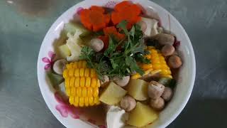 canh súp chay.cùng với gà lát kho khô tiêu.&family.CSMQ.