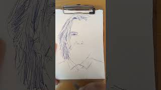 Dibujo retrato con bolígrafo..#shortsyoutube