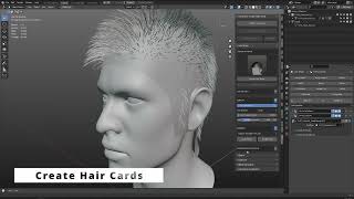 Blender Addon Facial Hair Toolkit 2.0 with Hair Cards Creation and Hair Texture Baking