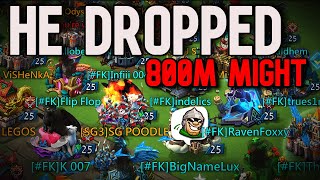 Lords Mobile| HE DROPPED 800M MIGHT - KINGDOM RALLES WITH #FK - #CK!