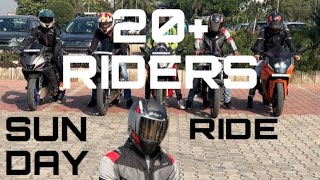 20+ RIDERS IN ONE GROUP 😱😱| SUNDAY RIDE 😩😩| Boht hi jada lambi ride😩😩