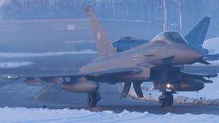 Bavarian SNOW Tigers German Airforce Eurofighter of TLG 74 at Airbase Neuburg December 2023