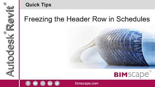 Autodesk Revit: Freezing the Header Row in Schedules