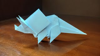 How To Make Dinosaur Triceratops Easy - Origami Dinosaur Triceratops Easy