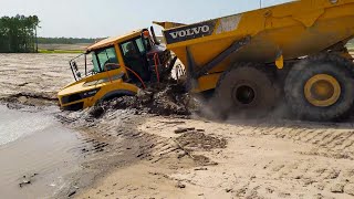 A powerful truck got stuck in mud, off-road doesn't forgive mistakes! Never do this off-road!