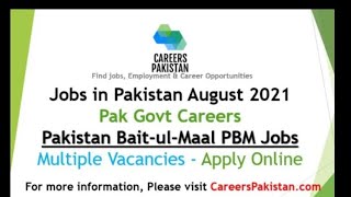 Pakistan bait ul maal jobs 2021/ how to apply online Pbm jobs /