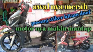 Begini cara nya motor jadi baru lagi||Begini cara Memasang stiker Mio suol