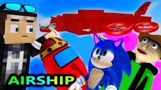 AMONG US AIRSHIP vs SONIC & BALDI RTX CHALLENGE! (Official) GHOST LOGIC Cartoon Minecraft Animation.