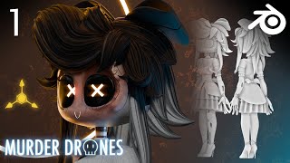 Making CYN in Blender - Timelapse Part 1 | Murder Drones | Ghalux