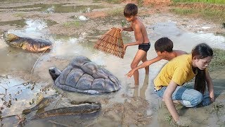 Wow ! Top 5 Fishing  Video - Catch Funny Giant Turtle in Cambodia - Fishing in Cambodia