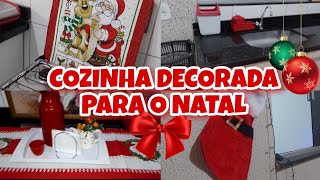 COZINHA SIMPLES DECORADA PARA O NATAL 🌲DECORAÇÃO SIMPLES GASTANDO MUITO POUCO|MÃE DE QUATRO FILHOS