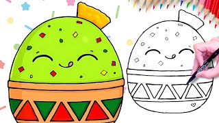 💚💖 Comment dessiner Guacamole Dip and Chip 🥑 de Squishmallows Cute Food