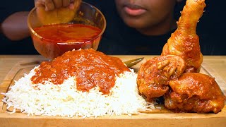 ASMR: MASSIVE EATING SOUNDS | BASMATI SELLA WHITE RICE AND CHICKEN STEW EATING SHOW | *Soft talking.