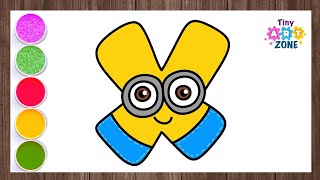 Alphabet Minion Drawing | Alphabet X Drawing | Minion Drawing