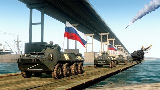 UKRAINE CUT OFF Russians Army in CRIMEA by Blowing Up LAST Bridge with HIMARS Missiles - ARMA 3