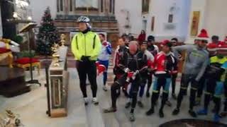 Raduno natalizio bikers con benedizione nella basilica di Biancavilla