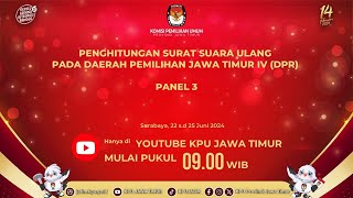 Penghitungan  Surat Suara Ulang Daerah Pemilihan Jawa Timur IV (DPR)-Panel 3