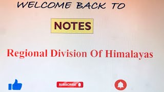 UPTET Regional division of Himalayas