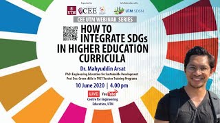 How To Integrate Sustainable Development Goals (SDGs) in Higher Education Curricula