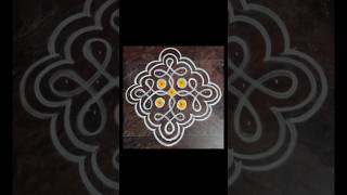 Rangoli design with dots and border 💗#rangoli #kolam #muggulu #rangolidesigns #ytshorts #shortvideo