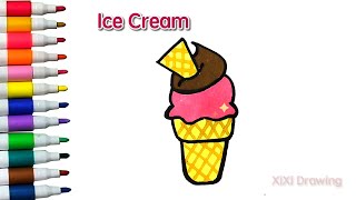 Drawing and Coloring Easy Ice Cream Step by Step - Easydraw for beginners  #drawing #colors #kids