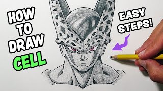 How To Draw PERFECT CELL For Beginners! - Step By Step Tutorial!