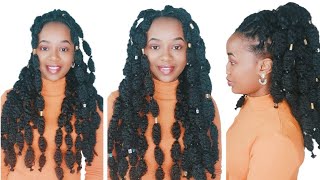 How To: Bubble Braids/Poddle Puff On Short Natural Hair With Marley Hair