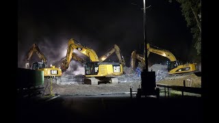 7 EXCAVATORS on nightshift DEMOLITION