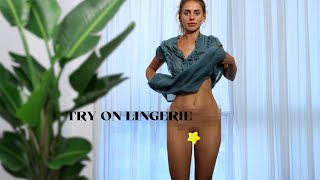 [4K] Transparent Lingerie Try on Haul