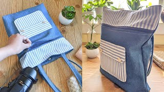 DIY Denim Tote Bag with 2 Exterior Pockets | Old Jeans Idea | Ire Heart Crafting | Upcycle Craft