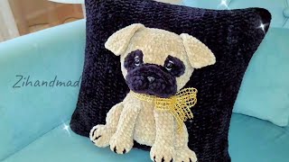 МК НАВОЛОЧКА С 3Д МОПСОМ Подушка крючком | How to crochet a pillow with 3D pug ❤️ #вязание #pug