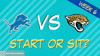 Fantasy Football Start Sit Lions vs Jaguars - WEEK 6 GAME PREVIEW