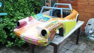 Making a porsche 911 by hand half size 1:2 kidscar