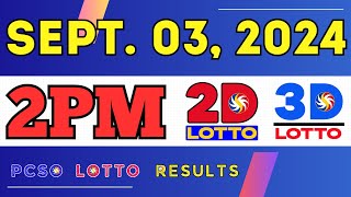 PCSO Lotto Result September 3, 2024 ⭕ 2PM EZ2 & Swertres