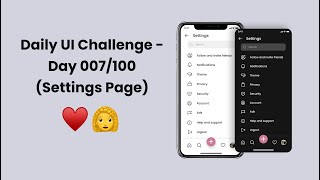 Daily UI Challenge - Day 007/100 (Settings Page) | Join the Challenge!