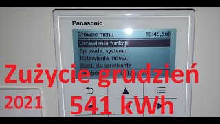 Zużycie pompy ciepła PANASONIC w GRUDNIU 2021, Krzywa Grzewcza