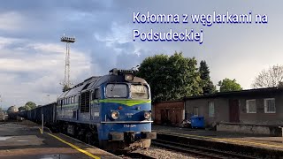 Kołomna z węglarkami na Magistrali Podsudeckiej.