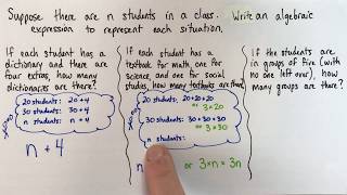 Write an algebraic expression to represent a situation