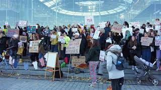 Midwives Protest outside The Forum, Norwich as part of the nationwide #midwivesmarch