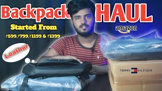 Backpack haul from Amazon under ₹599/School bags for students, collage/Tommy Hilfiger,fur Jaden etc.